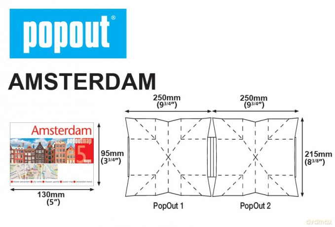 Amsterdam PopOut Map: Includes transport map - PopOut Maps [KSIĄŻKA]