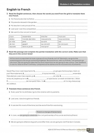 AQA GCSE French Vocabulary, Grammar and Translation Workbook - Tom Hockaday [KSIĄŻKA]
