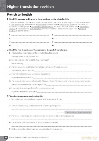 AQA GCSE French Vocabulary, Grammar and Translation Workbook - Tom Hockaday [KSIĄŻKA]