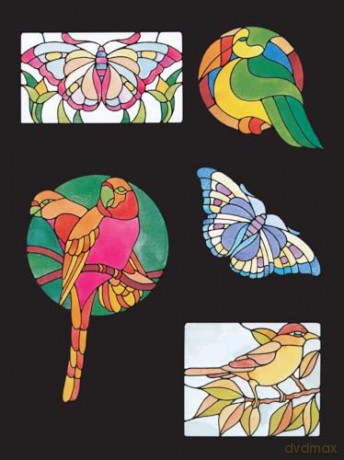 Birds and Butterflies Stained Glass Pattern Book - Ed Sibbett [KSIĄŻKA]