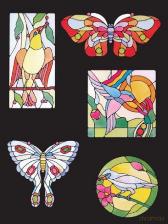 Birds and Butterflies Stained Glass Pattern Book - Ed Sibbett [KSIĄŻKA]