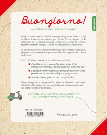 Buongiorno! Cahier D'activite Italien: Buongiorno! Jeu de Piste Pour Améliorer Son Italien - Federico Benedetti [KSIĄŻKA]