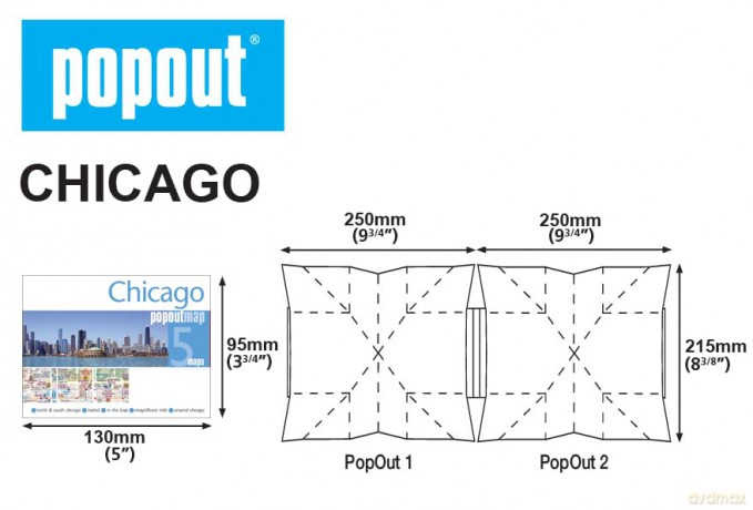 Chicago PopOut Map: Pocket size, pop up, city map of Chicago - PopOut Maps [KSIĄŻKA]
