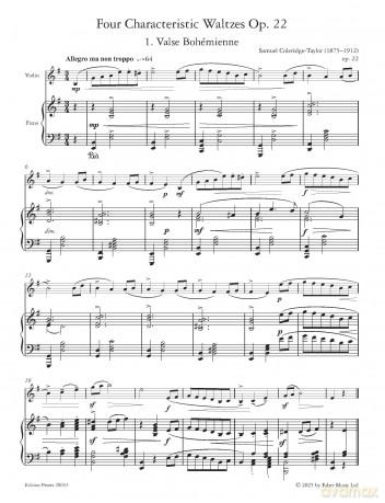 Coleridge-Taylor: Four Characteristic Waltzes Op. 22 - Samuel Coleridge-Taylor [KSIĄŻKA]