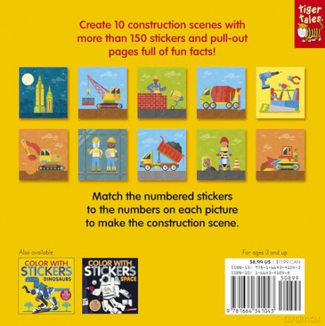Color with Stickers: Construction: 10 Pictures to Make Includes Fun Facts! - Aimee Knight [KSIĄŻKA]