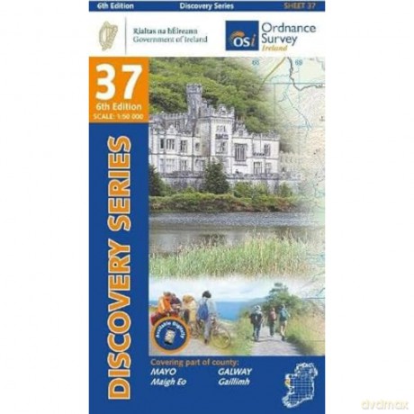 County Mayo South-West and Galway Map | Ordnance Survey Ireland | OSI Discovery Series 37 | Ireland | Walks | Hiking | Maps | Adventure - Ordnance Survey Ireland [KSIĄŻKA]