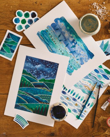 Creative Abstract Mixed Media: The beginner's guide to expressive painting with watercolor and more! - Kate Rebecca Leach [KSIĄŻKA]