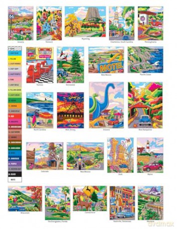 Creative Haven Road Trip USA Color by Number - George Toufexis [KSIĄŻKA]