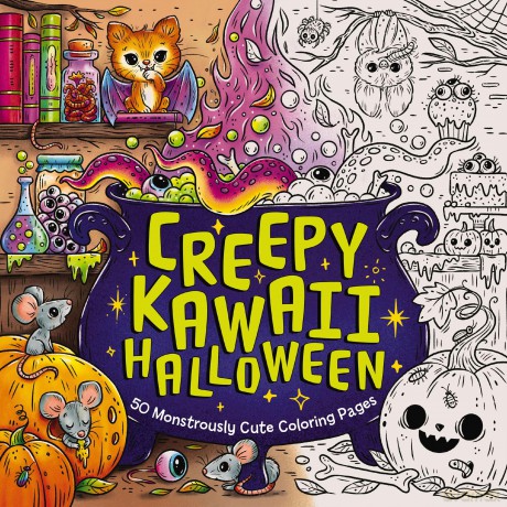 Creepy Kawaii Halloween: 50 Monstrously Cute Coloring Pages - Editors of Cider Mill Press [KSIĄŻKA]