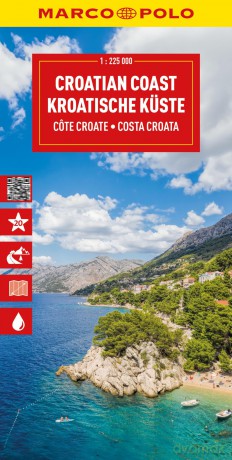 Croatia Coast Marco Polo Map: wegenkaart 1:225.000 - Marco Polo [KSIĄŻKA]
