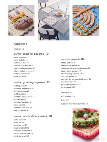 Crocheted Squares: 35 patterns to make: Celebration and nature-inspired blocks for garlands and greetings cards, plus stunning projects - Kate Eastwood [KSIĄŻKA]