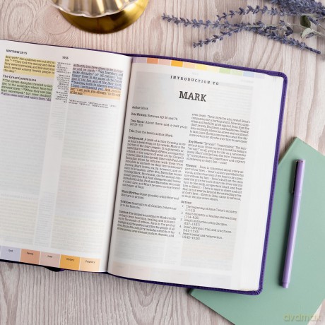 CSB Rainbow Study Bible, Purple LeatherTouch - CSB Bibles by Holman [KSIĄŻKA]