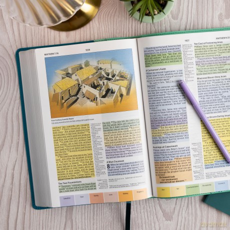 CSB Rainbow Study Bible, Teal LeatherTouch - CSB Bibles by Holman [KSIĄŻKA]