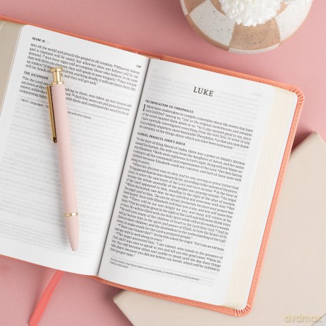 CSB Single-Column Compact Bible, Digital Study Edition, Blush Floral LeatherTouch - CSB Bibles by Holman [KSIĄŻKA]