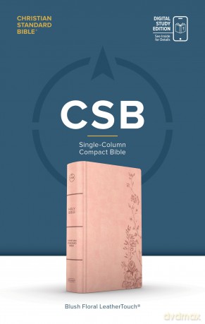 CSB Single-Column Compact Bible, Digital Study Edition, Blush Floral LeatherTouch - CSB Bibles by Holman [KSIĄŻKA]