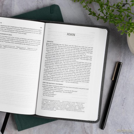 CSB Single-Column Compact Bible, Digital Study Edition, Charcoal LeatherTouch - CSB Bibles by Holman [KSIĄŻKA]