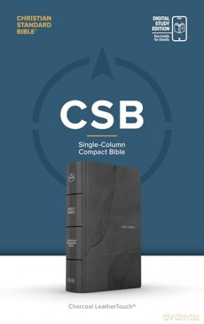 CSB Single-Column Compact Bible, Digital Study Edition, Charcoal LeatherTouch - CSB Bibles by Holman [KSIĄŻKA]