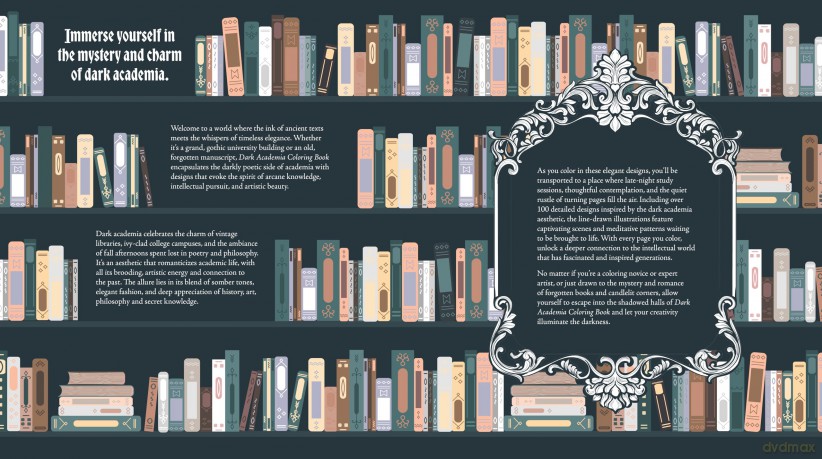 Dark Academia Coloring Book: Capture the Eerie Allure of Scholarly Secrets - Editors of Chartwell Books [KSIĄŻKA]