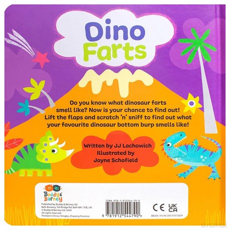 Dino Farts Scratch and Sniff - Buddy and Barney [KSIĄŻKA]