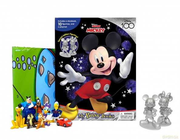Disney 100 Limited Edition Mickey My Busy Books - Storybook, 10 figurines, playmat [KSIĄŻKA]