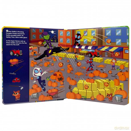 Disney Junior Marvel Spidey and His Amazing Friends - Halloween Heroes Glow in the Dark Look and Find Activity Book - PI Kids - PI Kids [KSIĄŻKA]