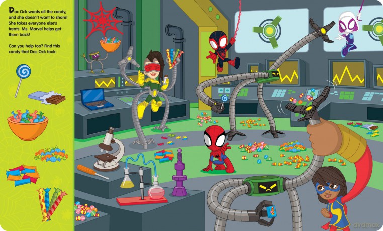 Disney Junior Marvel Spidey and His Amazing Friends - Halloween Heroes Glow in the Dark Look and Find Activity Book - PI Kids - PI Kids [KSIĄŻKA]
