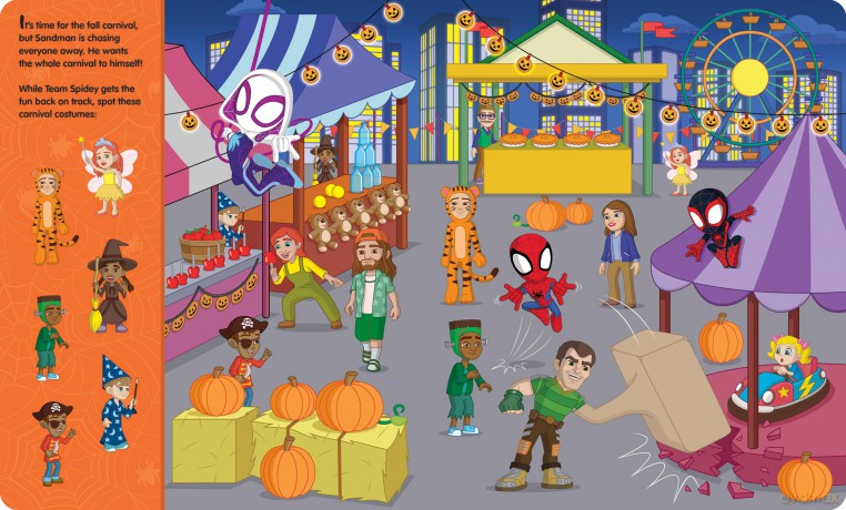 Disney Junior Marvel Spidey and His Amazing Friends - Halloween Heroes Glow in the Dark Look and Find Activity Book - PI Kids - PI Kids [KSIĄŻKA]