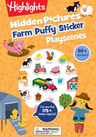 Farm Hidden Pictures Puffy Sticker Playscenes: Puffy Sticker Activity Book with Farm Puzzles, Mazes and Activities, Over 50 Puffy Farm Stickers for Kids - Highlights [KSIĄŻKA]