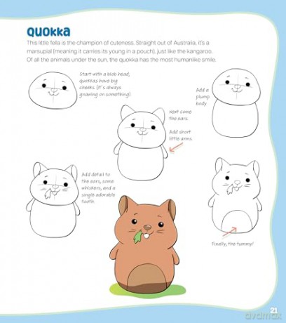 How to Draw Cute Mochi Animals: 100 Adorable Kawaii Cuties Step by Step - Christopher Hart [KOMIKS]
