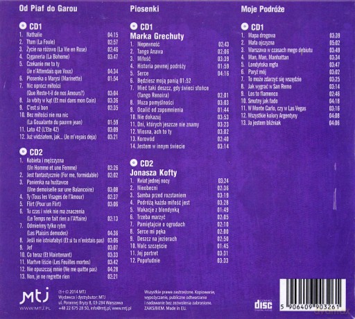 Michał Bajor: Od Piaf do Garou / Piosenki Grechuty i Kofty / Moje podróże [5CD]