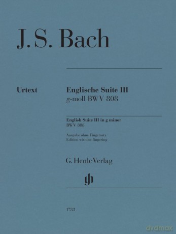 Johann Sebastian Bach: Englische Suite 3 BWV 808 - Piano Sheet Music - Henle Verlag - Johann Sebastian Bach [KSIĄŻKA]