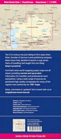 Kazakhstan Map 1:2,000,000 scale - Waterproof and Tearproof - Reise Know-How [KSIĄŻKA]