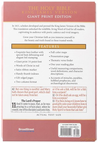 KJV Holy Bible Giant Print Blush [KSIĄŻKA]