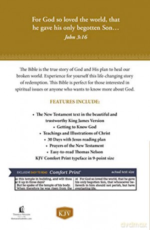 KJV Holy Bible: New Testament Paperback, Comfort Print: King James Version: Holy Bible, King James Version - Thomas Nelson [KSIĄŻKA]