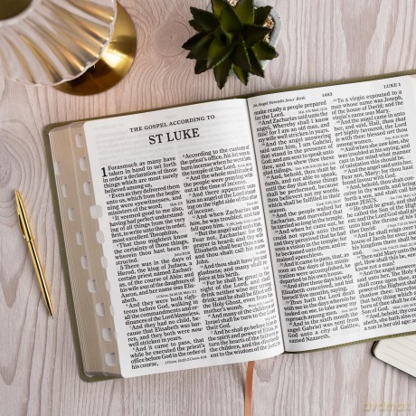 KJV Super Giant Print Reference Bible, Sage SuedeSoft LeatherTouch, Indexed [KSIĄŻKA]