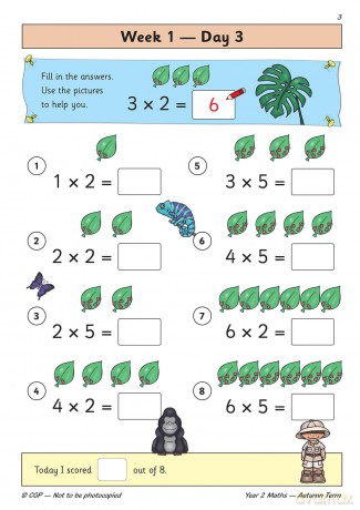 KS1 Maths Year 2 Daily Practice Book: Autumn Term - CGP Books [KSIĄŻKA]