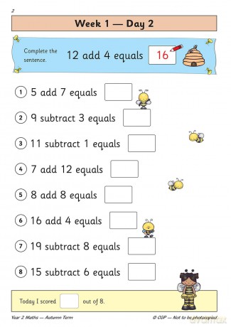 KS1 Maths Year 2 Daily Practice Book: Autumn Term - CGP Books [KSIĄŻKA]