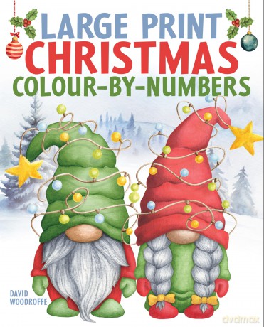 Large Print Christmas Colour-by-Numbers - David Woodroffe [KSIĄŻKA]