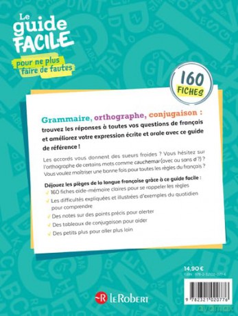 Le Robert - Guide facile pour ne pas faire de fautes: Guide in French so as not to make French language mistakes - Collectif [KSIĄŻKA]