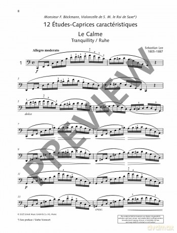 Lee: 12 Etudes-Caprices Caracteristiques, Op. 100 for Cello: op. 100. cello, piano ad lib.. - Beverley Ellis [KSIĄŻKA]