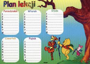 Naklejki Plan Lekcji Mały