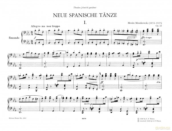 Moszkowski: New Spanish Dances Op.65 - Moritz Moszkowski [KSIĄŻKA]