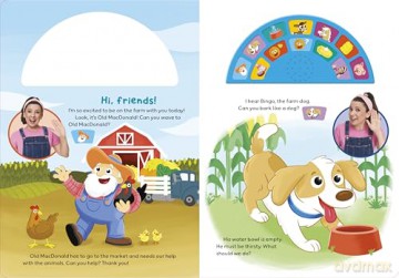 Ms Rachel: A Day on the Farm: An Interactive Read and Listen Noisy Sound Book with 12 Fun Sounds - Ms Rachel [KSIĄŻKA]