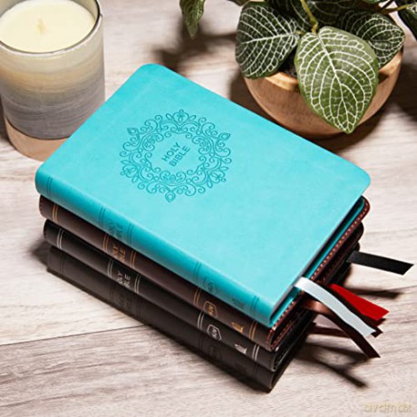 NKJV, Thinline Bible, Compact, Leathersoft, Blue, Red Letter, Comfort Print - Thomas Nelson [KSIĄŻKA]