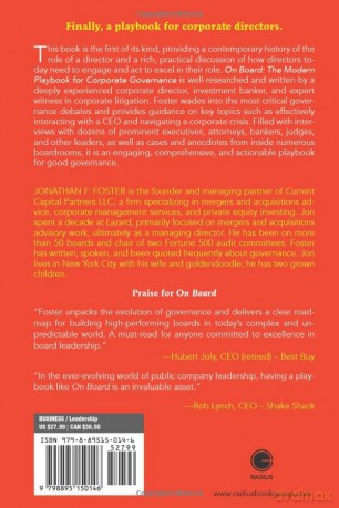On Board: The Modern Playbook for Corporate Governance - Jonathan F. Foster [KSIĄŻKA]