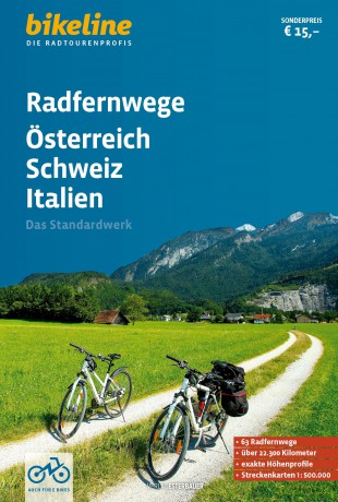 Österreich, Schweiz, Italien Radfernwege: 63 Radfernwege, über 22.800 km, 1:500.000 - Esterbauer Verlag [KSIĄŻKA]