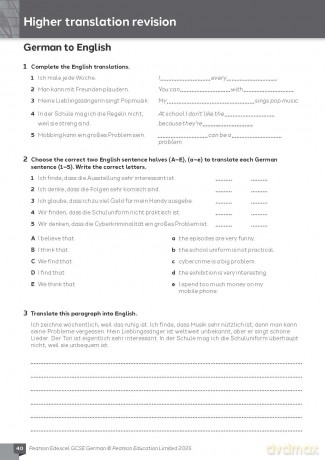 Pearson Edexcel GCSE German Vocabulary, Grammar and Translation Workbook - Gabriela Hallas [KSIĄŻKA]