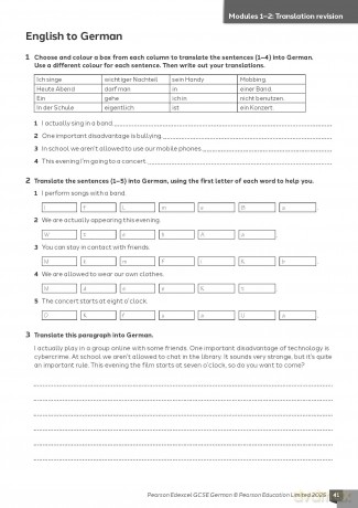 Pearson Edexcel GCSE German Vocabulary, Grammar and Translation Workbook - Gabriela Hallas [KSIĄŻKA]