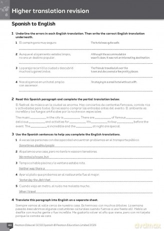 Pearson Edexcel GCSE Spanish Vocabulary, Grammar and Translation Workbook - Denise Currie [KSIĄŻKA]