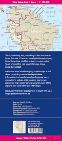 Peru Map 1:1,500,000 scale - Waterproof and Tearproof - Reise Know-How [KSIĄŻKA]